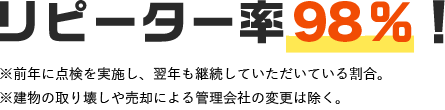 リピーター率95％！